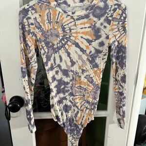Elodie Tie-Dye Long Sleeve Bodysuit Size S